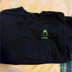 Black Kids Shirt with Green Logo